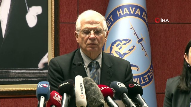 AB Dış İlişkiler ve Güvenlik Politikası Yüksek Temsilcisi ve Komisyon Başkan Yardımcısı Josep Borrell basın toplantısında açıklamalarda bulundu
