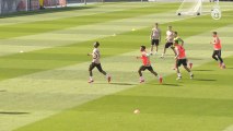 Reinier, parte del entrenamiento de este miércoles del Real Madrid