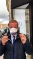 Coronavirus: Nicolas Dupont-Aignan se plaint d'un masque de protection...qu'il porte à l'envers - VIDEO