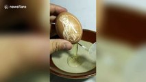 Chinese man carves characters from 'Journey to the West' novels on eggshells