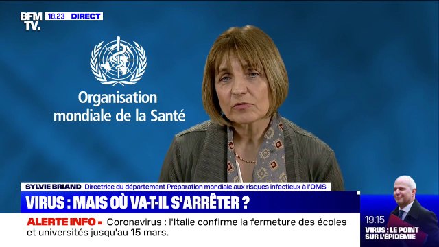 Coronavirus: selon Sylvie Briand (OMS), les personnes contaminées seront malades au moins deux semaines