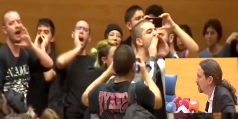 El rojerío de la Complutense da a Pablo Iglesias una ración de su propia medicina: "¡Fuera vendeobreros de la universidad!"