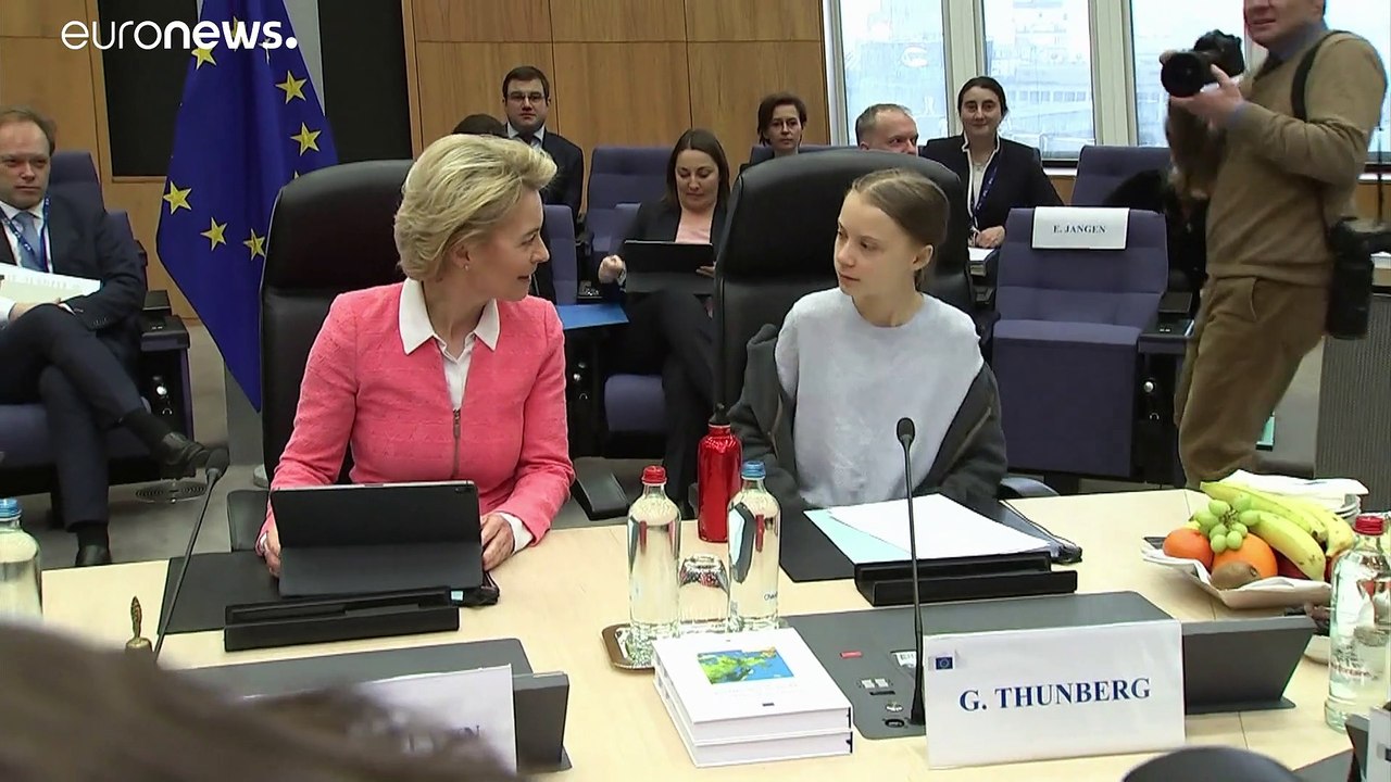 Roter Teppich für Greta Thunberg in Brüssel