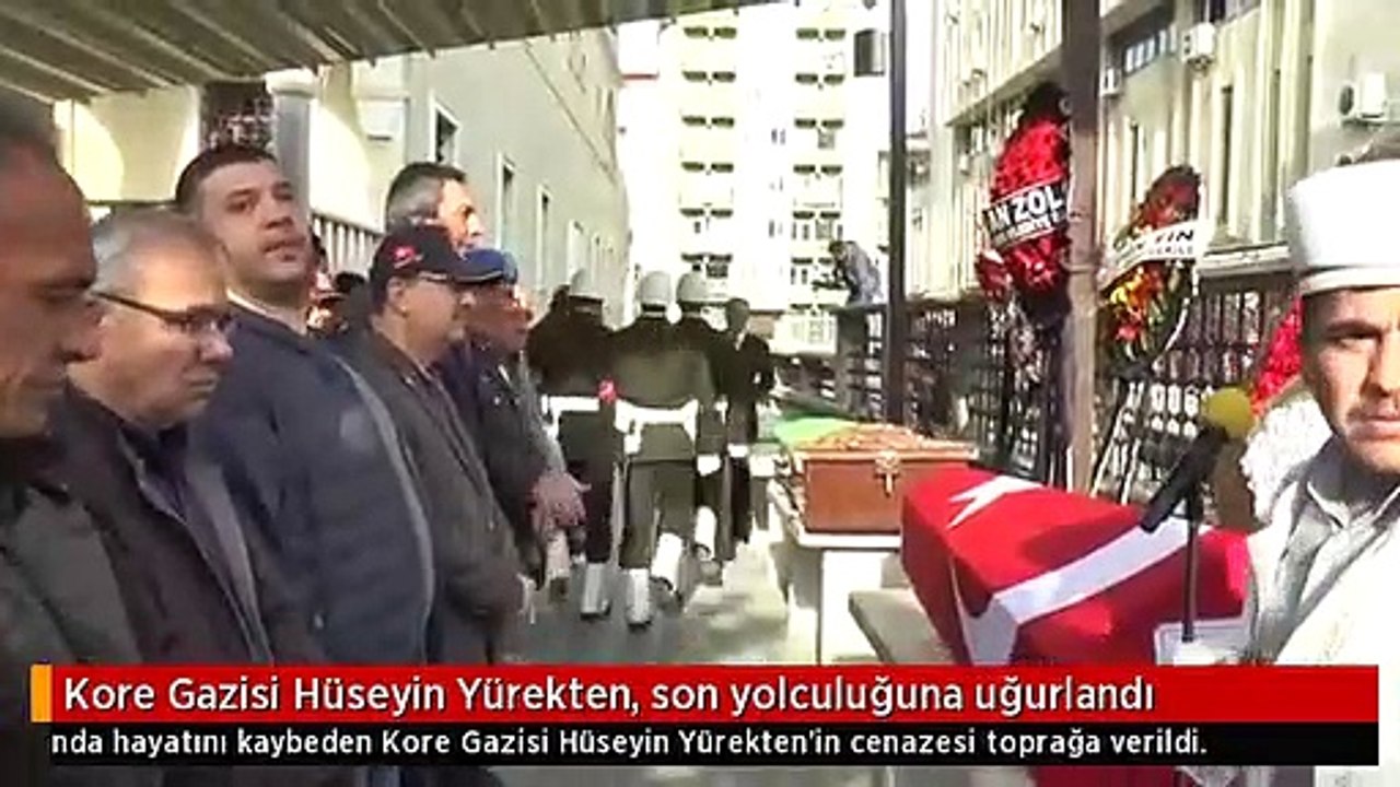 Kore Gazisi Hüseyin Yürekten, son yolculuğuna uğurlandı