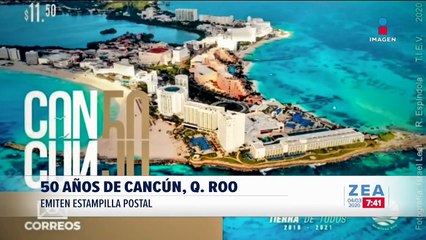 Lanzan timbre postal para conmemorar los 50 años de Cancún