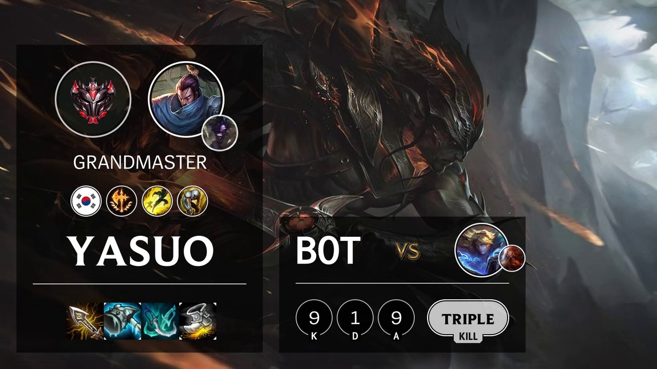 Yasuo Bot vs Ezreal - KR Grandmaster Patch 10.5