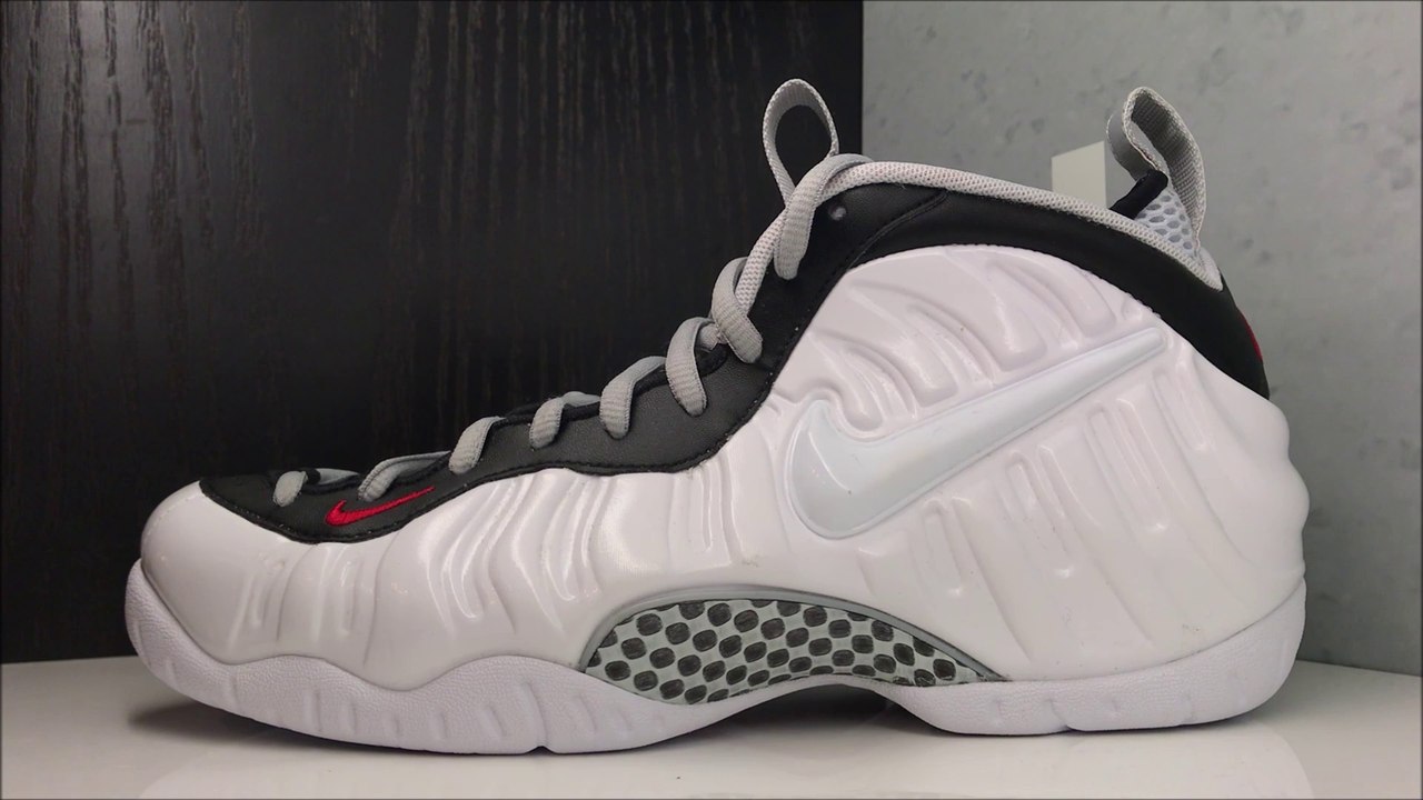 Nike Foamposite Pro White Black Red 2020 retro...