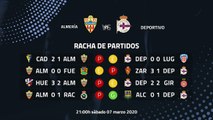 Previa partido entre Almería y Deportivo Jornada 31 Segunda División