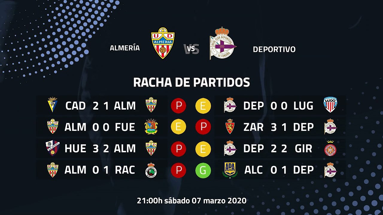 Previa partido entre Almería y Deportivo Jornada 31 Segunda División
