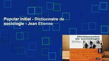 Popular Initial - Dictionnaire de sociologie - Jean Etienne