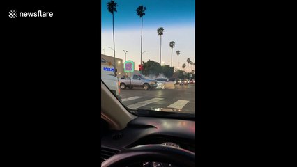 INSANE road rage incident between BMW and pickup after exchange of words and fender bender