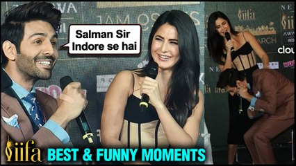 Kartik TOUCHES Katrina's Feet, Teases With Salman | BEST & FUNNY Moments IIFA 2020 Press Conference