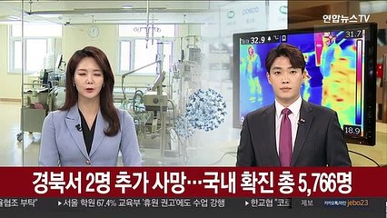 경북서 2명 추가 사망…국내 확진 총 5,766명