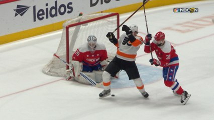 Kevin Hayes scores on Derek Grant's incredible soccer-style pass