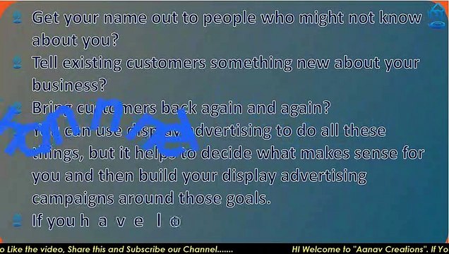 Making display ads meet your goals In Digital Marketing | Digital Marketing | Display Ads | Online | @Aanav Creations @Technical Maanav