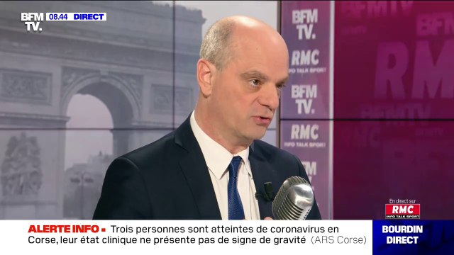 Coronavirus: pour Jean-Michel Blanquer, le droit de retrait [des professeurs] ne s'applique pas dans cette situation