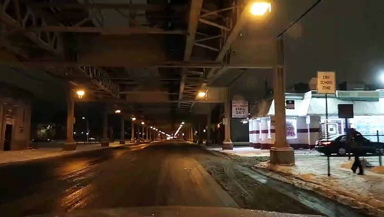 CHICAGO OBLOCK HOOD ON A SNOWY NIGHT