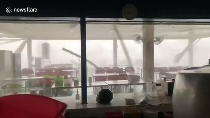 Storm rips through restaurant on second night of torrential weather in northern Thailand