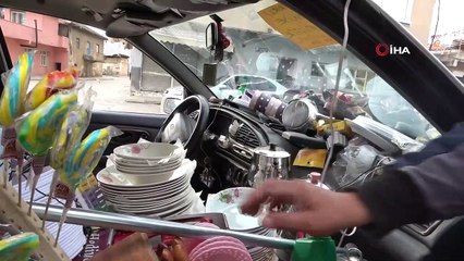 Arkadaş kurbanı emekli memur, borçlarını ödemek için aracını züccaciye dükkanına çevirdi