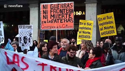 Protests in Madrid over treatment of migrants on the Greece-Turkey border
