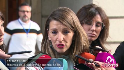 Declaraciones de la ministra de Trabajo y Economía Social, Yolanda Díaz, sobre a guía de prevención de contagio del Covid-19