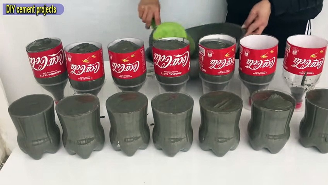 Build Beautiful And Easy Cement Flower Pots From Plastic Bottles _ Decorating Ideas For Your Garden - YouTube