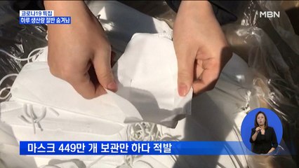 우리나라 하루 마스크 생산량 절반 449만 장 숨겨놨다 적발