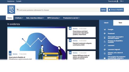 Welfare Assistenza e mutualità sul sito Inps