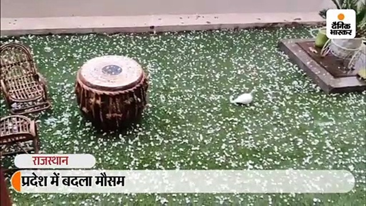 जयपुर में 40 मिनट तक ओलों की बरसात, कई इलाकों में पानी भरा; जाम में फंसा जयपुर  