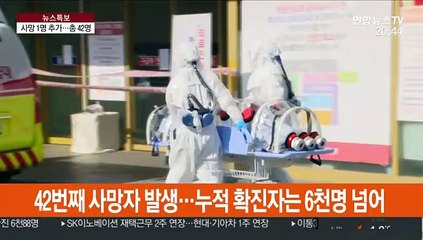 42번째 사망자 발생…누적 확진자 6천명 넘어