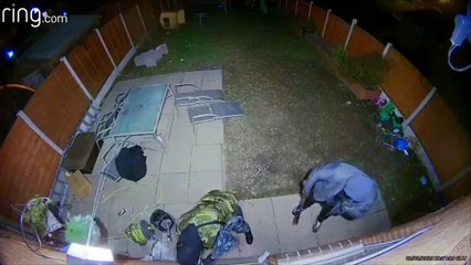 'There's a little girl in there': Watch horrifying moment masked machete gang attempt to break into West Yorkshire family home