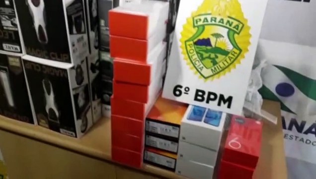 PM fala sobre apreensão de mercadorias contrabandeadas apreendidas na Rodoviária de Cascavel
