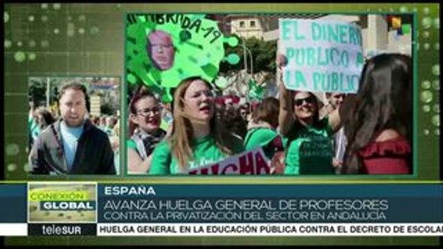 En huelga maestros andaluces contra la privatización de la educación