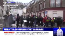 Retraites: des manifestants au Havre à l'occasion d'un meeting d'Edouard Philippe