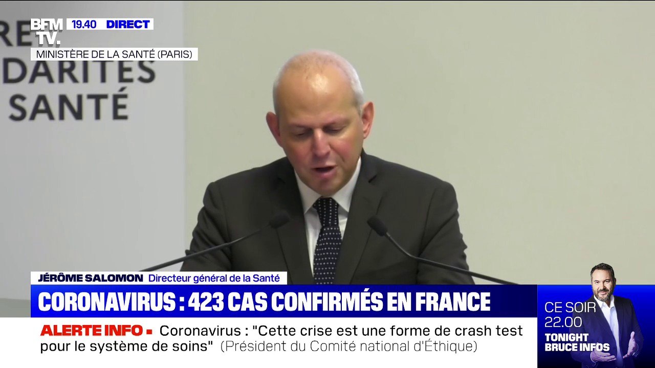 Coronavirus:"Nous avons à ce jour 423 cas confirmés" en France, déclare le directeur général de la Santé