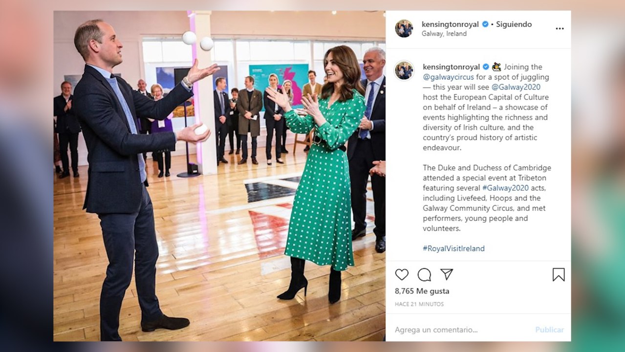 Los Duques de Cambridge se despiden de Irlanda haciendo malabares