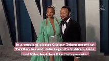 Chrissy Teigen is convinced that this picture of Luna and Miles is actually just her and John Legend