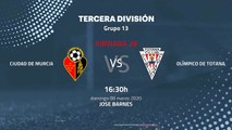 Previa partido entre Ciudad de Murcia y Olímpico De Totana Jornada 28 Tercera División