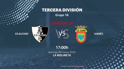 Previa partido entre CD Alfaro y Vianés Jornada 28 Tercera División