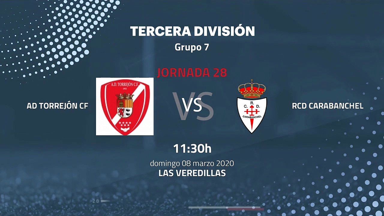 Previa partido entre AD Torrejón CF y RCD Carabanchel Jornada 28 Tercera División