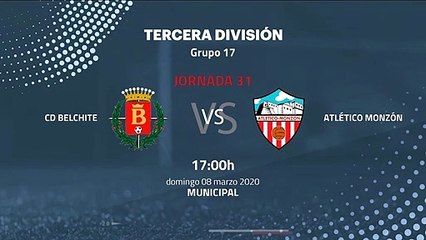 Previa partido entre CD Belchite y Atlético Monzón Jornada 31 Tercera División