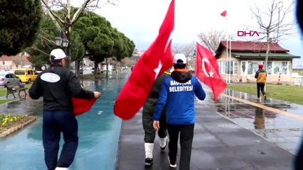 Tekirdağ gazi torunu, şehitler için çanakkale'ye yürüyor