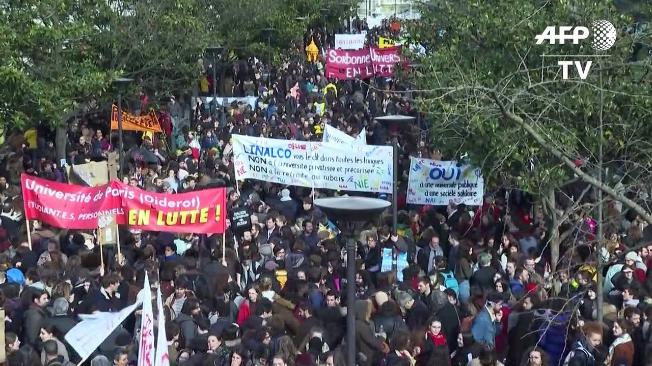 Manifestation d'enseignents-chercheurs à Paris