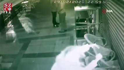 Sokak ortasında kadından erkeğe şiddet