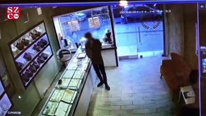 Kuyumcuda hırsızlık kamerada