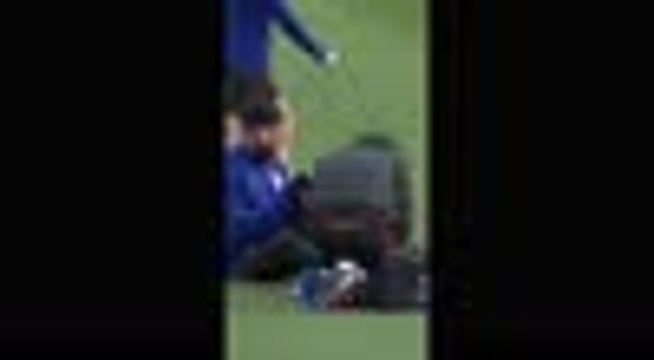 Diego Costa treated by doctor in Atletico training