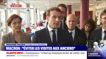 Coronavirus: Emmanuel Macron appelle à "éviter de visiter nos anciens"