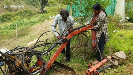 Indian farmer builds his own functioning excavator by using refurbished parts from local shops
