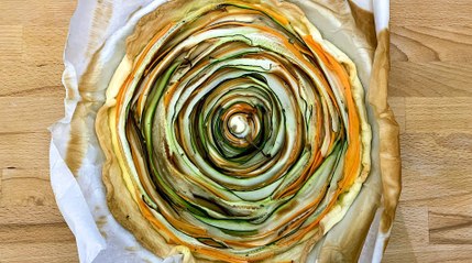 Recette : Quiche spirale aux légumes et au chèvre