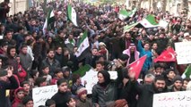 - El Bab’da yüzlerce kişi, rejim ve Rusya’yı protesto etti- El Bab’dan Türkiye’ye destek